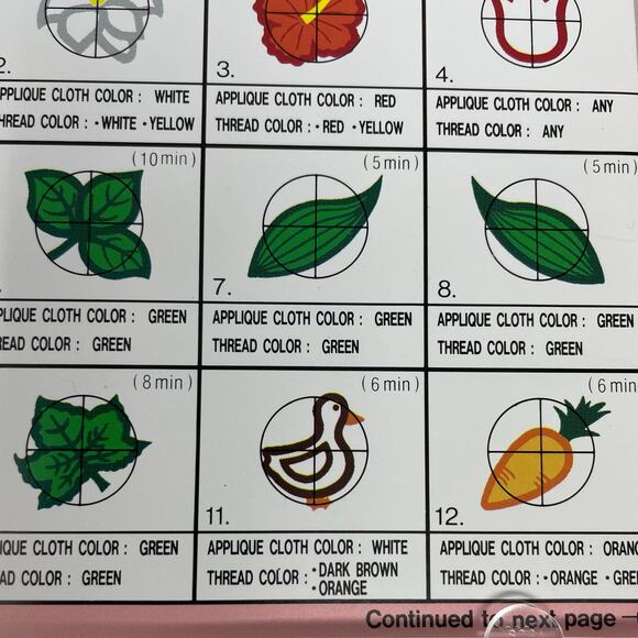 Janome Memory Card 10 Appliqué Series 1992 For Janome 8000 Includes Templates - Picture 8 of 16